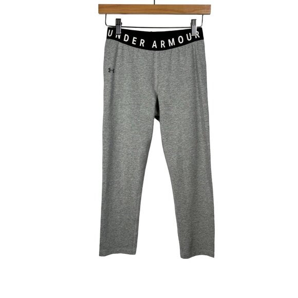 NWT Under Armour Womens Size S Crop Leggings Heathered Gray Style 1316142 - Picture 1 of 11